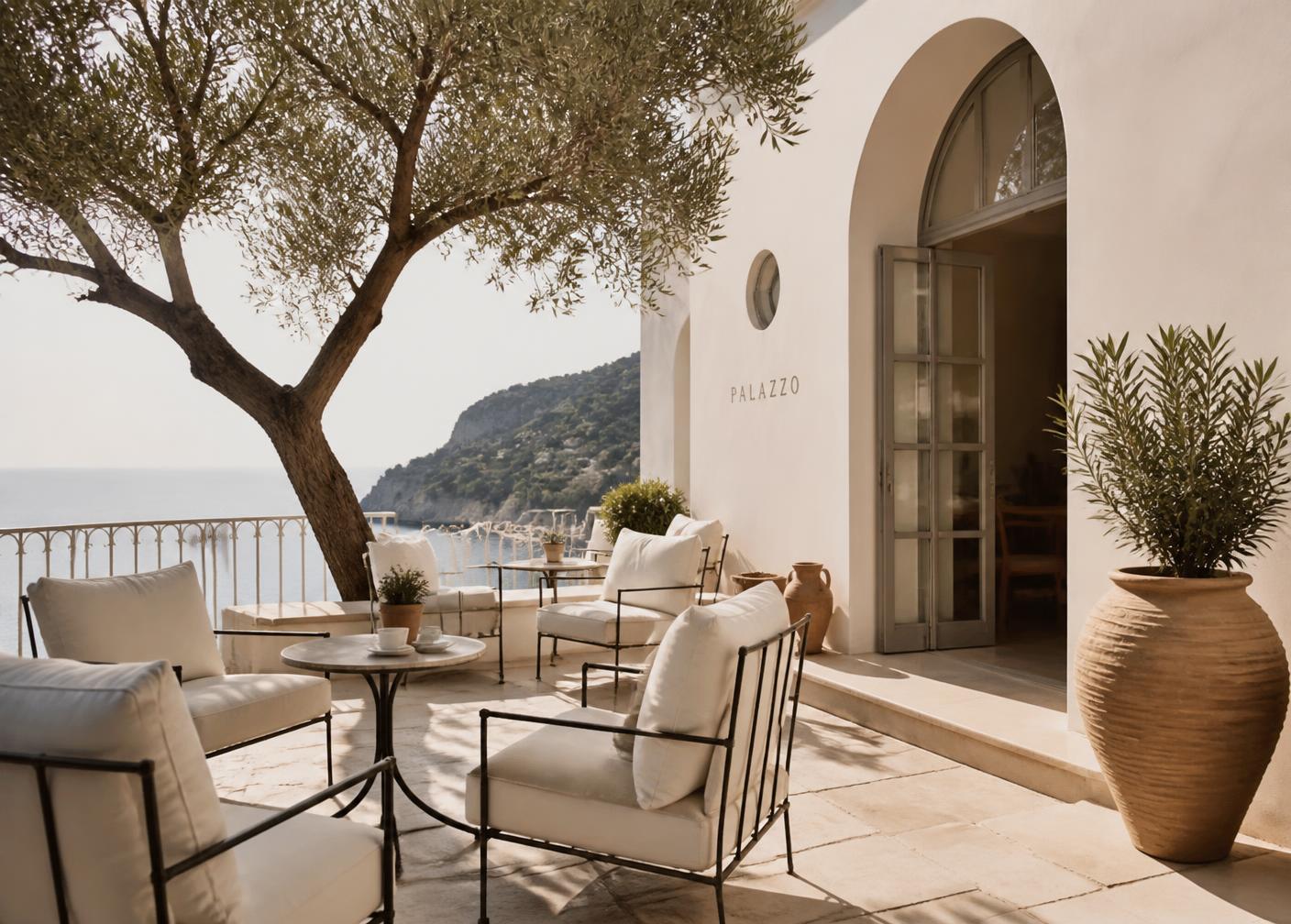 Hotel terrace on the Adriatic coast